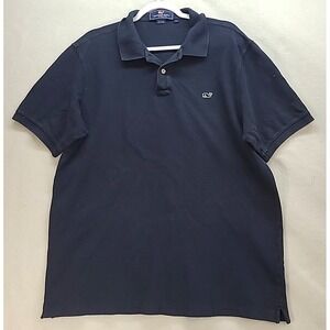 Vineyard Vines by Shep‎ and Ian Sz Large Navy Polo Shirt Blue Whale Logo Preppy